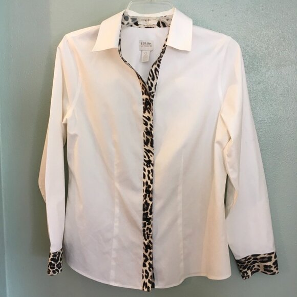 Chico's Tops - Chico's NWOT Effortless Leopard Trim Naya Top